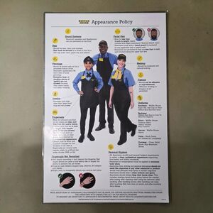 Waffle House Appearance Policy Poster 2024 Laminated Store Display 17x11 Rare
